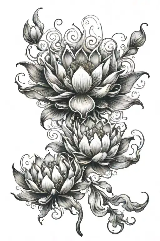 lotus blooming phoenix rising tattoo design idea