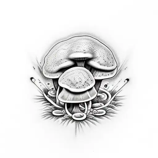 psychedelic mushrooms tattoo design idea