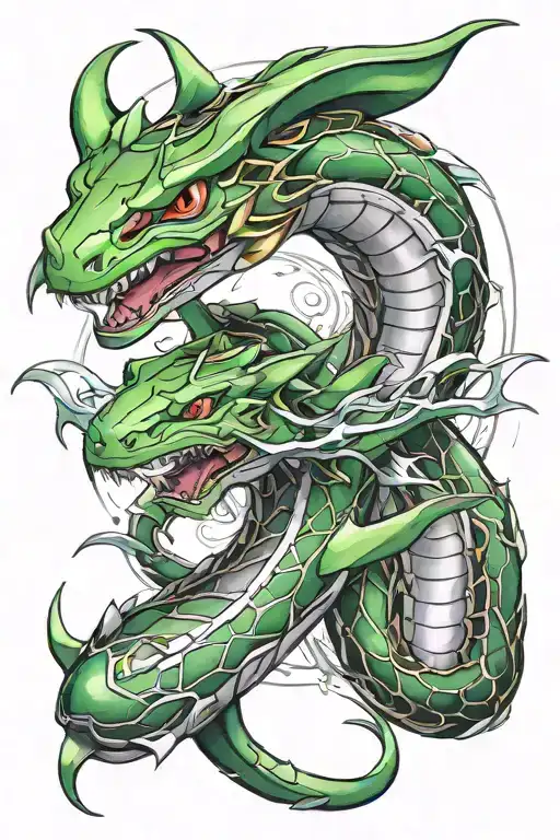 shiny rayquaza tattoo design idea