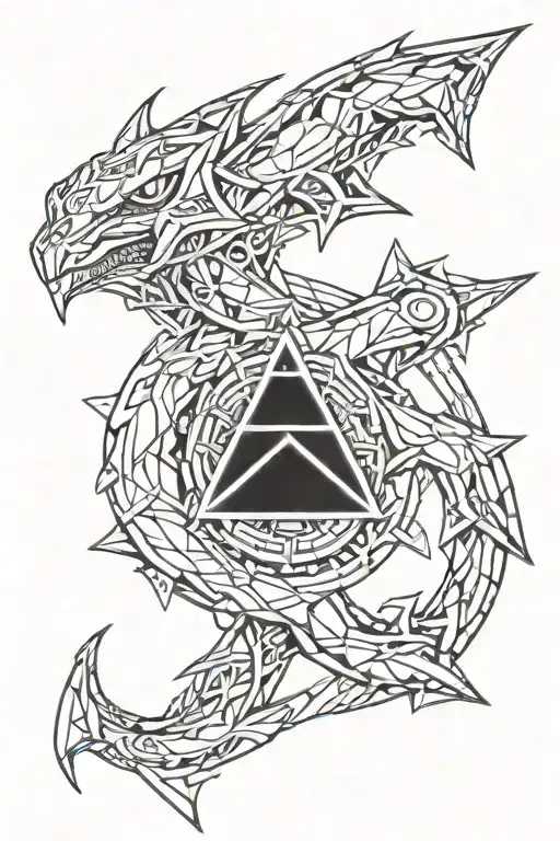 shiny black rayquaza tattoo design idea