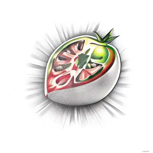 heirloom tomato tattoo design idea