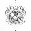 heirloom tomato tattoo design idea