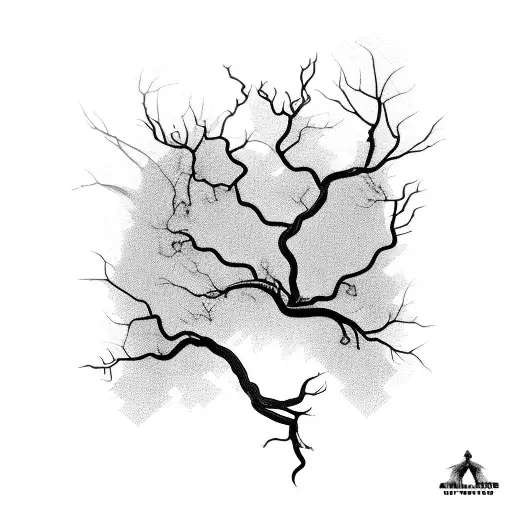 Arteries, veins and dead tree branches tattoo design idea