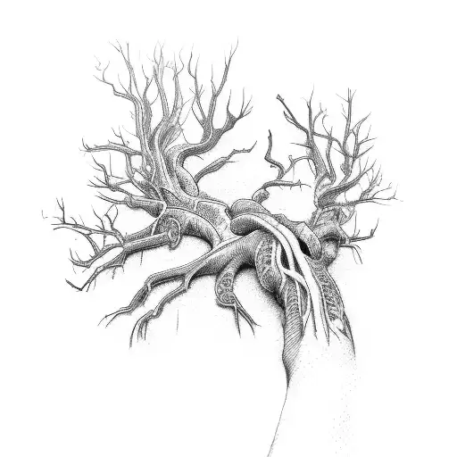 Arteries, veins and dead tree branches tattoo design idea