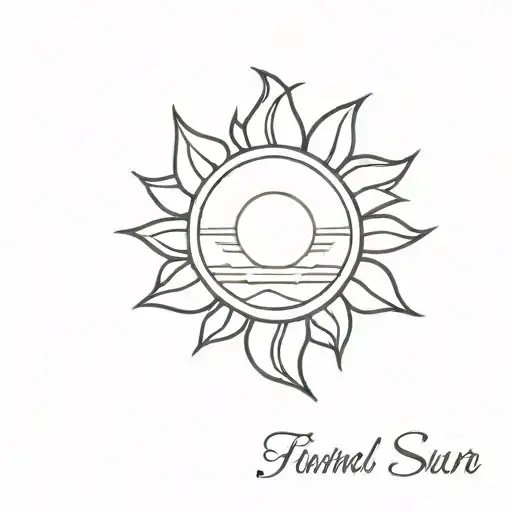 minimal  sun tattoo design idea