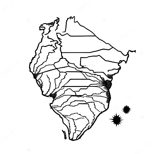 South America outline tattoo design idea