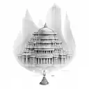 Monumental structures tattoo design idea