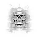 Monumental structures tattoo design idea