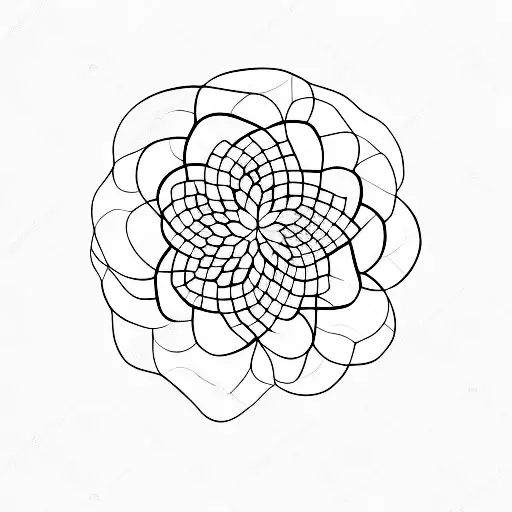 flor minimalista que se complete com ramos de folhas entrelaçados tattoo design idea