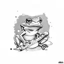 frog with a sword tattoo design idea