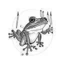 frog with a sword tattoo design idea