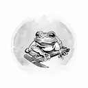 frog with a sword tattoo design idea