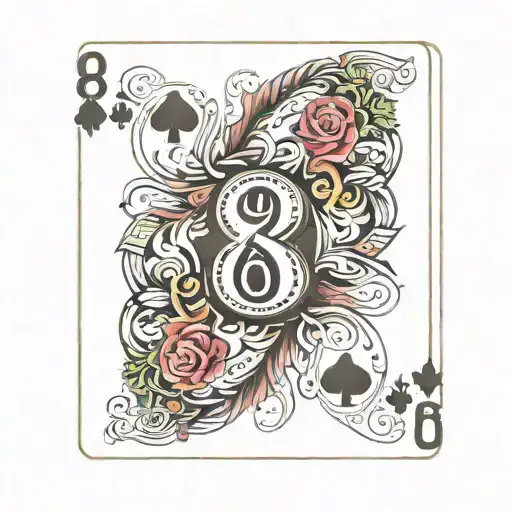 number 8 playing cards arranged tattoo design idea