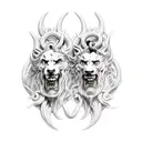 Hades and Cerberus in the underworld  tattoo design idea