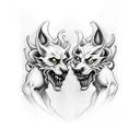 Hades and Cerberus in the underworld  tattoo design idea