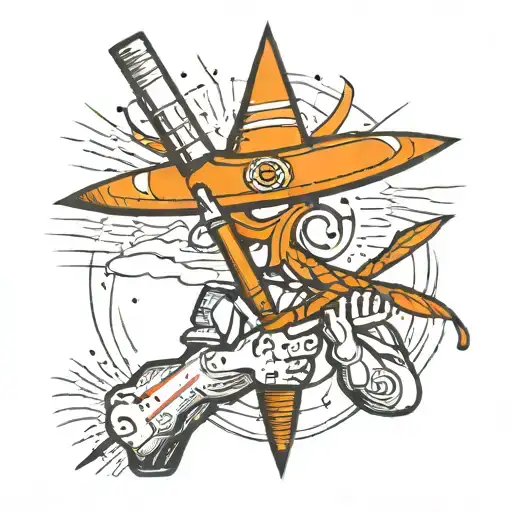 stick man holding a syringe symbolizing tattoo design idea