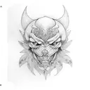 lower thigh cover up  tattoo design idea