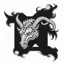 Capricorn evil death tattoo design idea