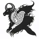 Capricorn evil death tattoo design idea