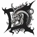 Capricorn evil death tattoo design idea