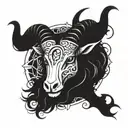 Capricorn evil death tattoo design idea
