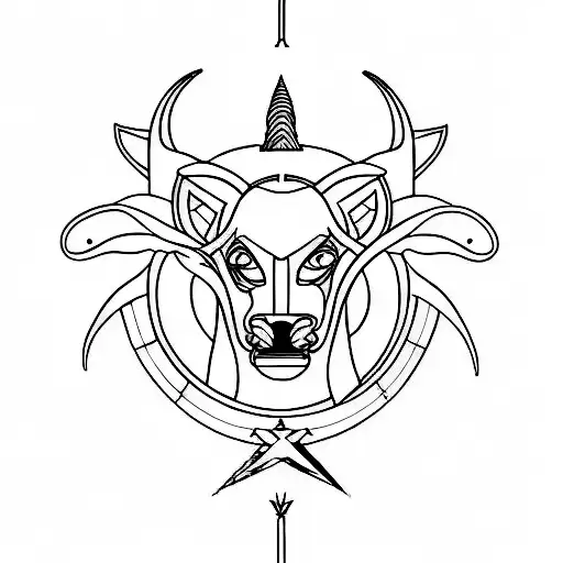 A minimalist tattoo design featuring all four zodiac signs (Leo, Gemini, Libra, Sagittarius) in a unique and artistic way tattoo design idea