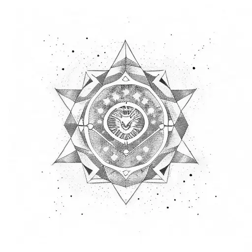 A minimalist tattoo of a constellation pattern inspired by the zodiac signs of Leo, Gemini, Libra, and Sagittarius, symbolizing the client's free spirit tattoo design idea