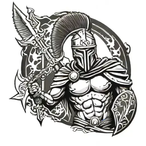 spartan warrior tattoo design idea
