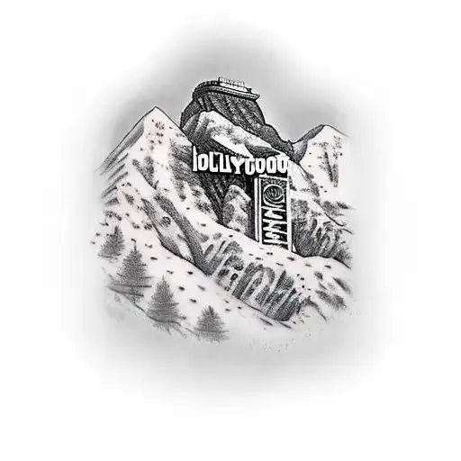 hollywood sign tattoo design idea