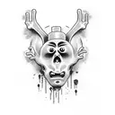 face yisus zombie dark  tattoo design idea