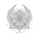 Arabic calligraphy Gauhar  tattoo design idea