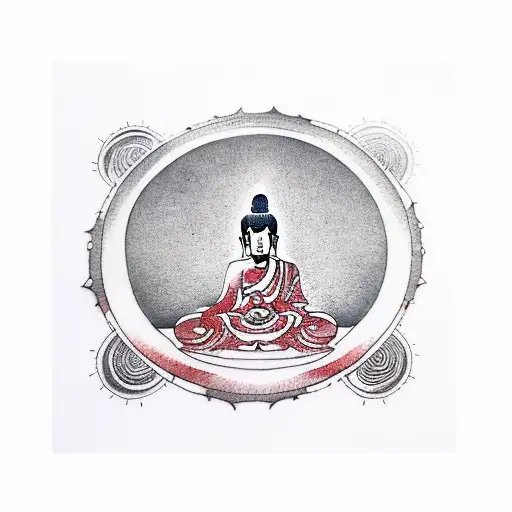 enso, buddha, present, enlightenment tattoo design idea