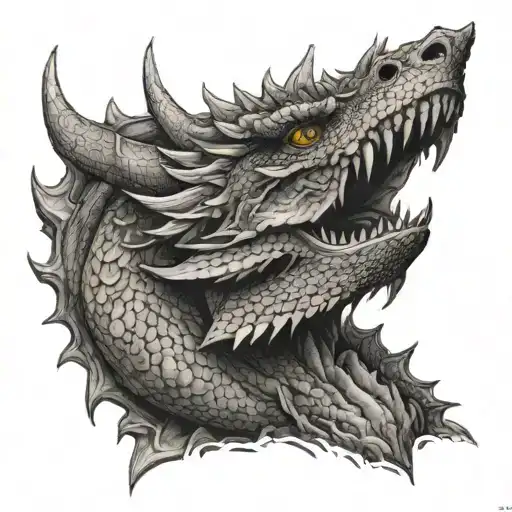 smoke dragon tattoo design idea