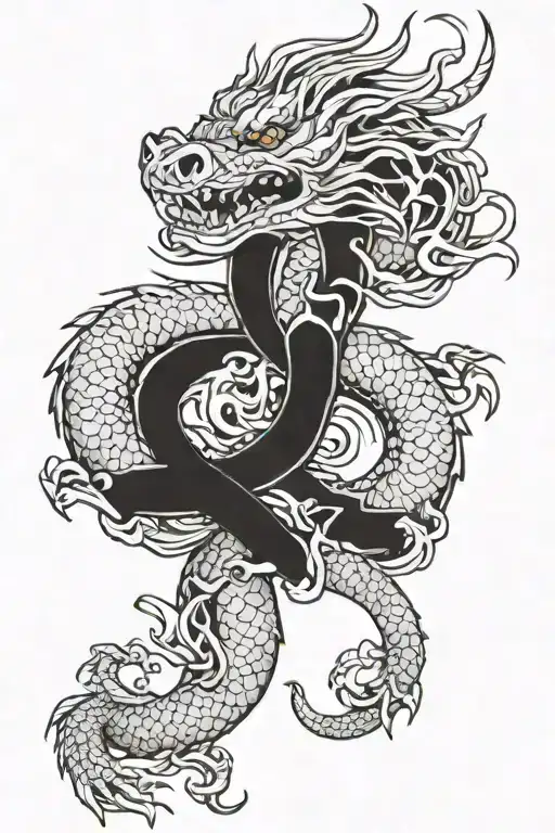 jade dragon wrapped tattoo design idea