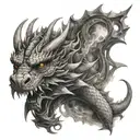 smoke dragon tattoo design idea