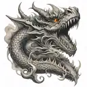 smoke dragon tattoo design idea