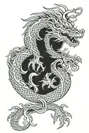 jade dragon wrapped tattoo design idea