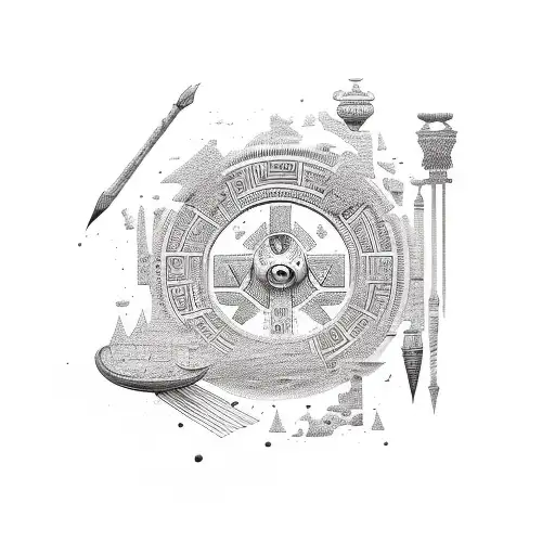 hieroglyphs of ancient languages tattoo design idea