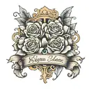 a tattoo incorporating the name Drew and Kaycee Johnson.  tattoo design idea