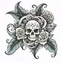 a tattoo incorporating the name Drew and Kaycee Johnson.  tattoo design idea