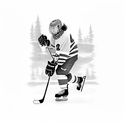 pond hockey inspired tattoo design idea