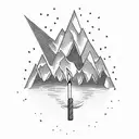 Mountain with a birthday candle in it tattoo design idea