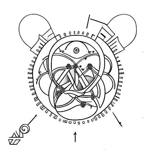 make a tattoo model with the symbol of dopamine and serotonin tattoo design idea