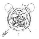 make a tattoo model with the symbol of dopamine and serotonin tattoo design idea