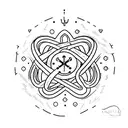 make a tattoo model with the symbol of dopamine and serotonin tattoo design idea