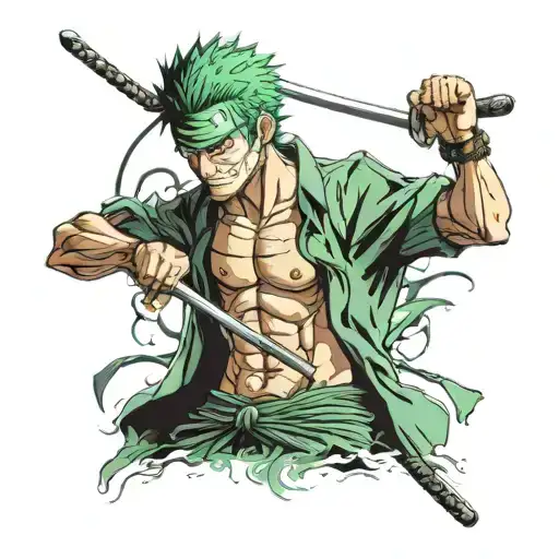zoro one piece tattoo design idea