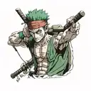 zoro one piece tattoo design idea