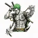 zoro one piece tattoo design idea