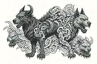 Hades cerberus underneath them tattoo design idea