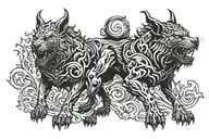 Hades cerberus underneath them tattoo design idea
